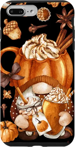 Miniatura 12 de Funda para iPhone 16 con diseño de calabaza y especias de gnomo de Acción de Gracias