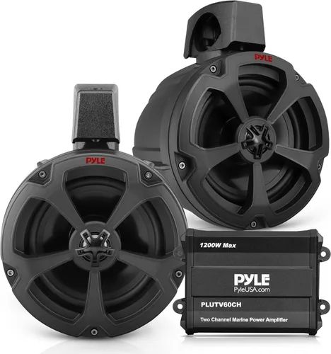 Miniatura 9 de PYLE, Altavoces marinos, altavoces de barco, 1000 W 5.25 pulgadas, sistema todoterreno impermeable, amplificador de 2 canales, estéreo de rango