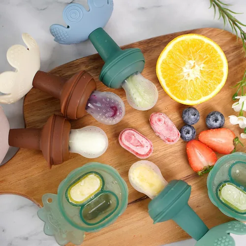Miniatura 6 de Haakaa Flower Baby Alimentador de alimentos frescos con bandeja para congelador, molde de paletas de leche materna para alivio de enfriamiento