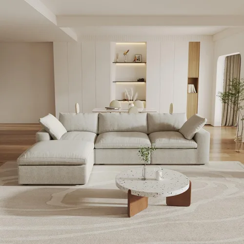 Miniatura 8 de Cloud - Sofá modular convertible de 80.3 pulgadas en forma de L para sala de estar con otomana de almacenamiento, sofás profundos minimalistas