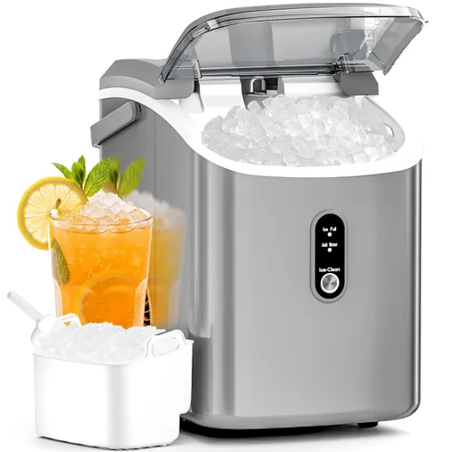 Miniatura 12 de Antarctic Star Nugget - Máquina de hielo de pellets de 34 libras/día con autolimpieza, lista para hielo rápido en 10 minutos, máquina de hielo