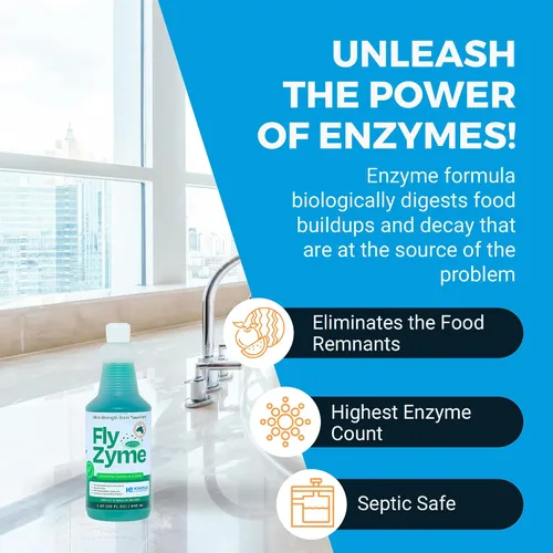 Miniatura 5 de Kinzua Environmental Fly-Zyme, limpiador de drenaje enzimático altamente concentrado para tuberías, gel de drenaje para moscas de la fruta