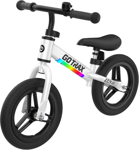 Miniatura 11 de Gotrax KS12 Bicicleta de equilibrio para niños de 2 a 5 años, bicicleta de empuje de 12 pulgadas con luz LED, asiento y manubrio ajustables, Rosa
