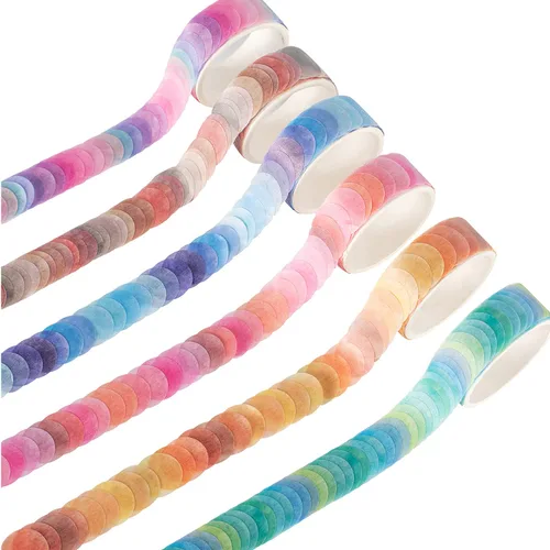 Juego de cintas Washi precortadas de colores sólidos macarrón decorativas para manualidades, manualidades, diarios, planificadores, álbumes de