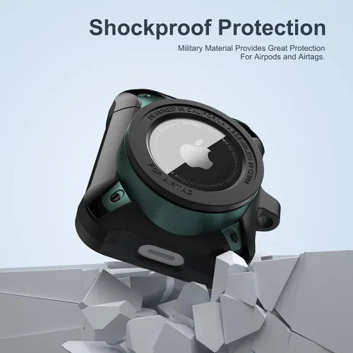 Miniatura 4 de Valkit Funda protectora resistente 2 en 1 para Airpods, a prueba de golpes, funda de Air Pod 2 para hombres y mujeres, con llavero para iPod Skin