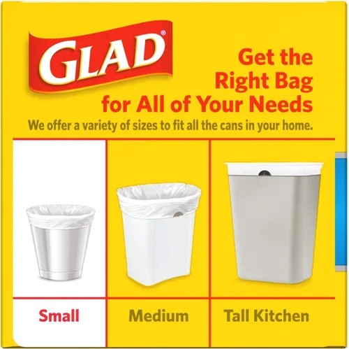 Miniatura 2 de Glad Bolsas de basura, bolsas de basura pequeñas – OdorShield bolsa de basura blanca de 4 galones, Febreze Fresh Clean – 26