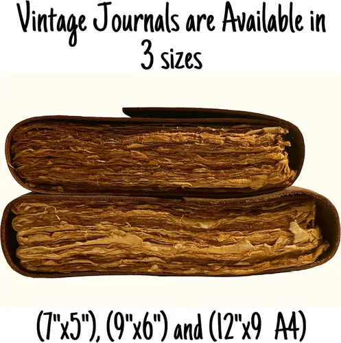 Miniatura 6 de Diario de cuero vintage – 200 páginas de papel rústico con borde irregular – páginas sin líneas, libro de sombras, grimorio, cuaderno de notas