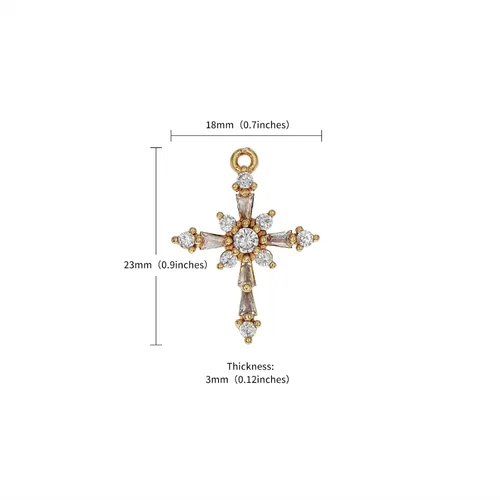 Miniatura 3 de Zirconia Crystal Rhinestone Cross Charms for Jewelry Making Bracelet Necklace Choke Earring Pendant Key Chain Craft Supplies DIY Accessories
