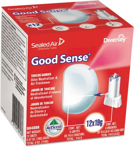 Diversey 904809 Good Sense Neutralizador de olores y ambientador, sistema de pulverización automático comercial, aroma fresco, cartucho de recarga,