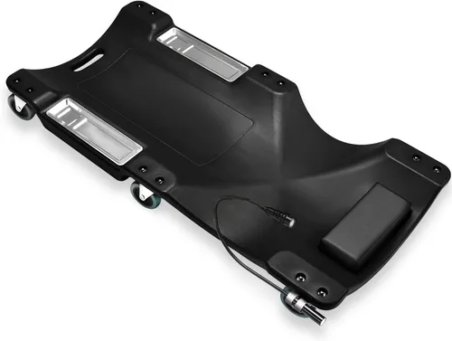 Auto Dynasty Tablilla rodante de 40 pulgadas para reparación mecánica automotriz en el garaje, de perfil bajo, con luz LED y reposacabezas Negro