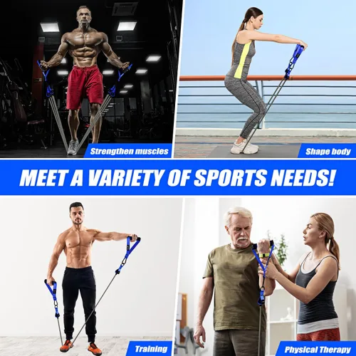 Miniatura 8 de WOQQW Bandas de resistencia pesada para entrenamiento, bandas de ejercicio de 350 libras/450 libras con asas, juego de bandas de entrenamiento