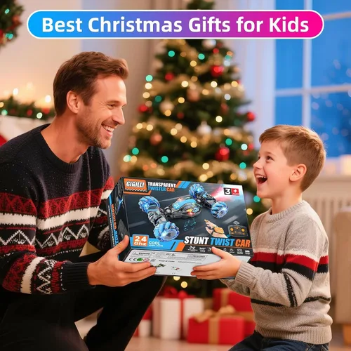 Miniatura 3 de Gigilli Auto de acrobacias RC con detección de gestos para niños de 8 a 12 años, autos RC para niños, juguetes de giro y deriva con luces de música