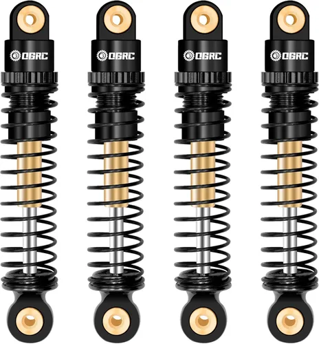 OGRC Amortiguadores de Aluminio Delanteros y Traseros Amortiguadores RC para Axial SCX24 C10 JLU Deadbolt Gladiator Bronco Piezas de Mejora (Negro)