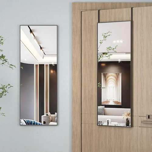 Hasipu Espejo de Puerta de Cuerpo Completo, 44" x 16" Espejo de Cuerpo Completo Sobre la Puerta Colgante Montado en Pared para Dormitorio, Sala de