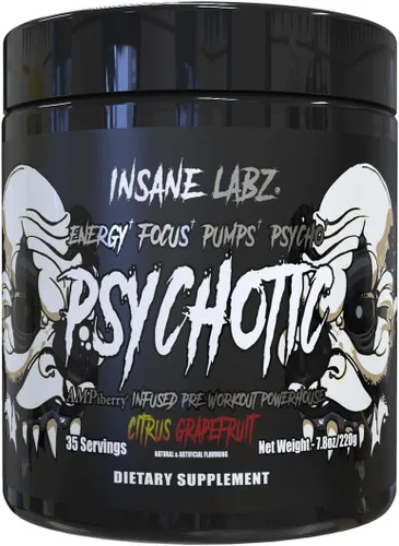 Miniatura 5 de Insane Labz Psychotic Black Edition - Polvo de preentrenamiento de estimulación media, energía, enfoque y bombas, cargado con creatina