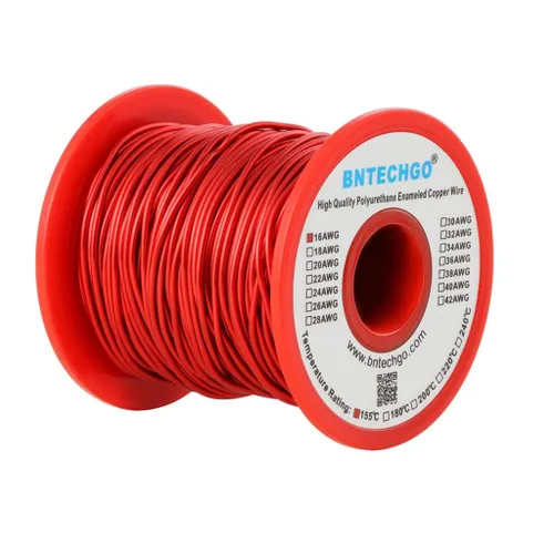 Miniatura 35 de BNTECHGO - Alambre magnético de 26 AWG, cable de cobre esmaltado para bobinado, 4 onzas, 0.0157 pulgadas de diámetro, 1 bobina de color rojo, Rojo 4