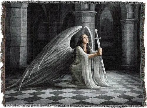 Miniatura 2 de Pure Country Weavers Anne Stokes Gothic Collection - Manta de ángel de la bendición – Tapiz de fantasía para regalo tejido de algodón – Fabricado