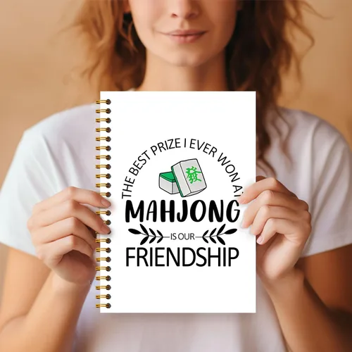 Miniatura 6 de Mahjong Friendship Notebook, Mahjong Gifts for Women Journal, Gifts for Mahjong Players Journal, Mahjong Hardcover Spiral Notebooks 5.5x8.3 Inch