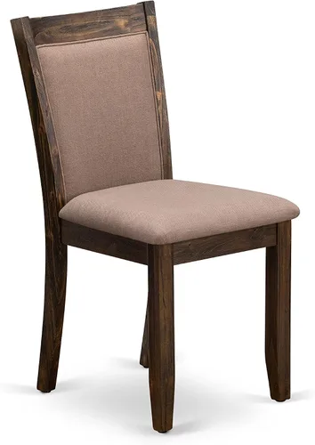 Miniatura 9 de East West Furniture F2MZ7-748 - Juego de mesa y sillas de cocina de 7 piezas que consta de una mesa redonda de comedor con pedestal y 6 sillas