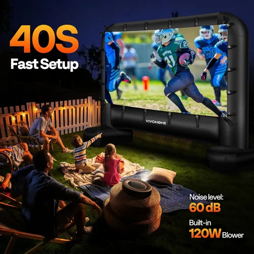 Miniatura 2 de VIVOHOME Pantalla de Proyector Inflable de 15 Pies para Exterior, Pantalla de Película Hinchable para Uso al Aire Libre, Pantalla de TV Mega Grande