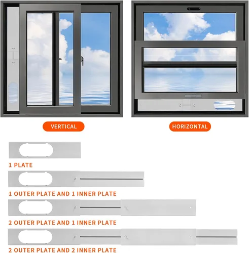 Miniatura 3 de Kit de ventilación de ventana de CA portátil con manguera de 59 pulgadas, sello de ventana de CA de 5.9 pulgadas, ajustable para ventanas correderas