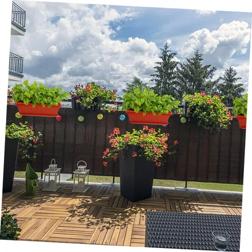 Miniatura 4 de Maceta rectangular de plástico para plantas de interior, jardinería, macetas de metal, macetas de cactus con bandeja, cuenco para suculentas