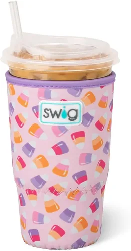 Miniatura 22 de Swig Life Coolie de Taza Helada Mediana, Funda Aislante de Taza de Café Helado de Halloween de 22oz con Asa, Coolie Aislado de Neopreno Mantiene