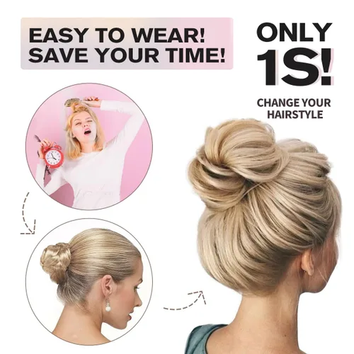 Miniatura 9 de Moño de Cabello Humano 100%, Moño Desordenado Pieza de Cabello Extensiones de Cabello Humano Real Moño de Cabello Rizado Natural Piezas de Cabello