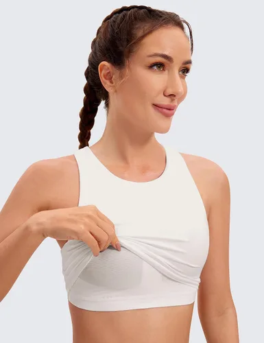 Miniatura 3 de CRZ YOGA - Butterluxe - Brasier deportivo con espalda cruzada y escote alto - Camiseta de entrenamiento sin mangas con brasier con relleno