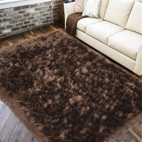 Miniatura 14 de LOCHAS Alfombra mullida ultrasuave, alfombra de pelo sintético de oveja, para el dormitorio, para colocar junto a la cama, para la sala