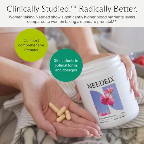 Miniatura 4 de Needed. Prenatal Multi Pro Multivitamínico con cápsulas de colina para prenatal, embarazo, lactancia materna, posparto Formulado por expertos