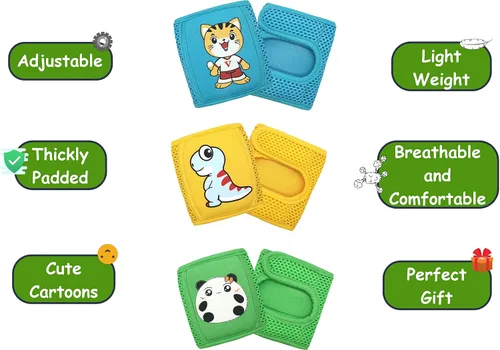 Miniatura 6 de Rodilleras de bebé para gatear 3 pares rodilleras ajustables para bebéniño pequeño almohadillas de arrastre rodilleras protectoras