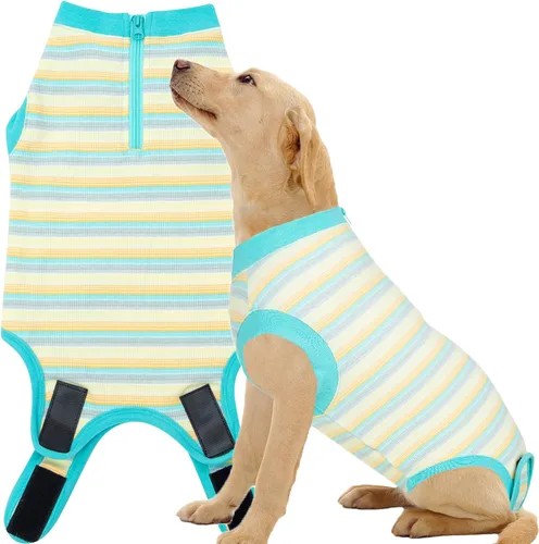 Miniatura 22 de Traje de Recuperación Wabdhaly para Perros, Traje de Cone de Perro con Cremallera Alternativa para Cirugía de Esterilización Femenina, Traje