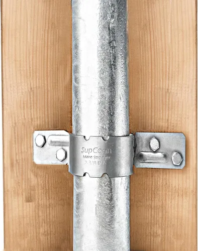 Miniatura 7 de Soportes de valla de 2-3/8 pulgadas (12 unidades), amarre de agarre de tubo galvanizado, soportes de acero a madera, soportes de metal para postes