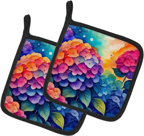 Miniatura 32 de Caroline's Treasures Juego de soportes para ollas de cocina coloridos de Asters, resistentes al calor, almohadillas calientes para cocinar, hornear