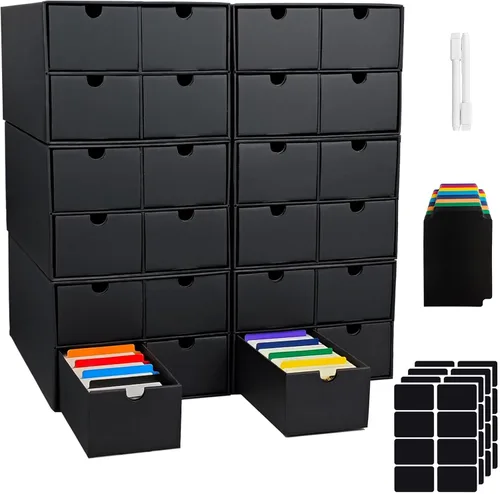 Miniatura 8 de 4 juegos de cajas de almacenamiento de tarjetas coleccionables, incluye 16-750 cajas CT y 64 divisores, más de 12000 tarjetas coleccionables