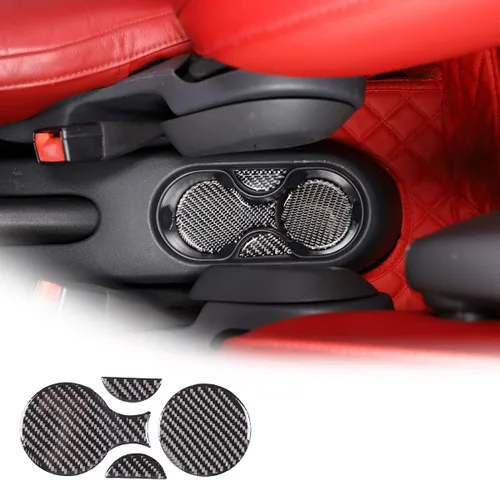 Miniatura 2 de HAPPYHORSE Adhesivo de fibra de carbono para automóvil compatible con Fiat 500 2010-2019, calcomanía de fibra de carbono real, accesorios