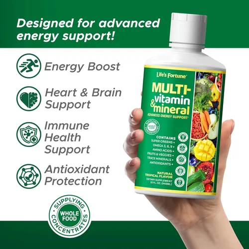 Miniatura 2 de Life's Fortune Multivitamínico líquido para adultos, hombres y mujeres, adolescentes, vitaminas diarias de alta absorción, minerales traza