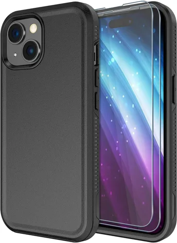 Miniatura 22 de Diverbox Funda para iPhone 15 Plus [a prueba de golpes] [a prueba de caídas] [protector de pantalla de vidrio templado], funda de protección