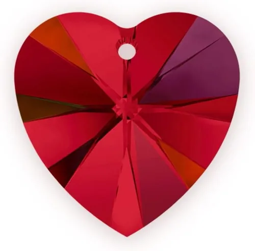 Miniatura 10 de 20 cuentas colgantes de cristal de corazón de amor de San Valentín de 0.394 pulgadas (0.394 in), cuentas sueltas de diamantes de abril transparentes