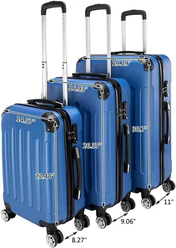 Miniatura 42 de Juego de equipaje de 3 piezas – Maletas con ruedas giratorias multidireccionales – Bolsa de viaje Maleta ABS con bloqueo TSA – Maletas de carcasa