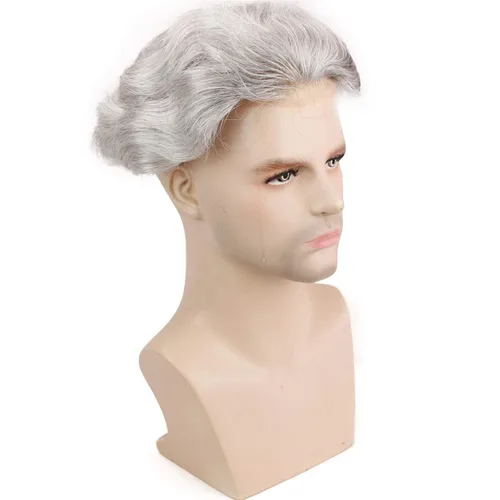 Voloria Red de monofilamento de tupé para hombre con PU alrededor de la base de cabello humano virgen europeo encaje frontal para hombre postizo 10%