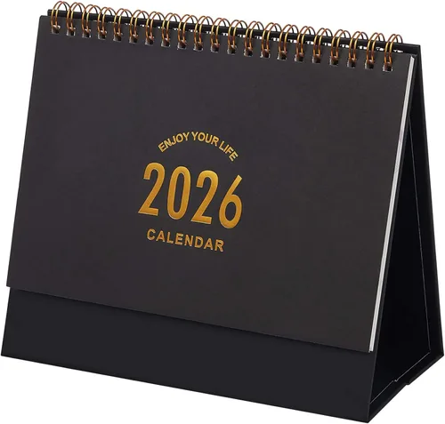 Miniatura 12 de Calendario de escritorio pequeño 2026-2027, calendario de escritorio abatible de pie de enero de 2026 a junio de 2027, calendario mensual de Rosa