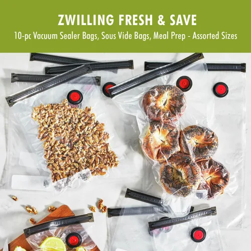Miniatura 2 de ZWILLING Fresh & Save - Bolsas selladoras al vacío de 10 piezas, bolsas de Sous Vide, preparación de comidas, varios tamaños