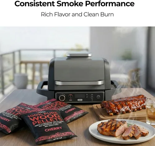 Miniatura 2 de Kona 100 % pellets de ahumador de cereza, destinados a la parrilla Ninja Woodfire al aire libre, bolsa resellable de 2 libras
