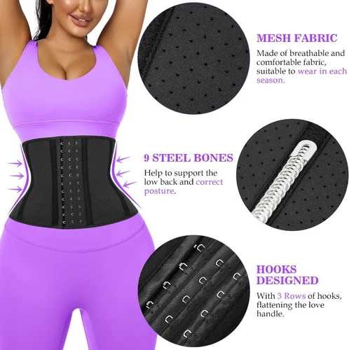 Miniatura 3 de Entrenador de Cintura de Torso Corto para Mujer, Baja la Grasa del Vientre, Fajas Colombianas de Entrenamiento, Corsé Moldeador de Cintura