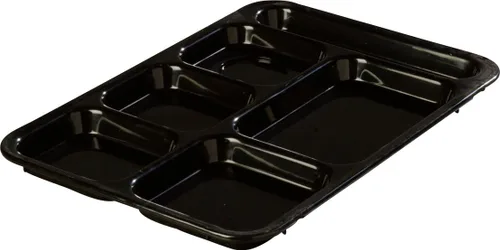 Miniatura 3 de Carlisle FoodService Products Bandeja de 6 compartimentos para mano derecha, 10" x 14", color negro