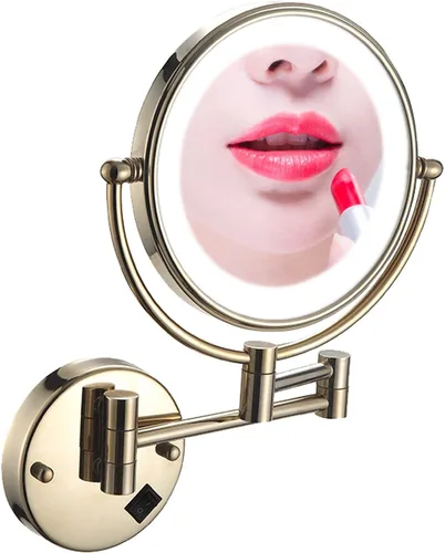 Miniatura 11 de Espejo de maquillaje de pared de 8 pulgadas con luces, espejo de maquillaje iluminado para baño 360 giratorio, espejos de tocador extensibles