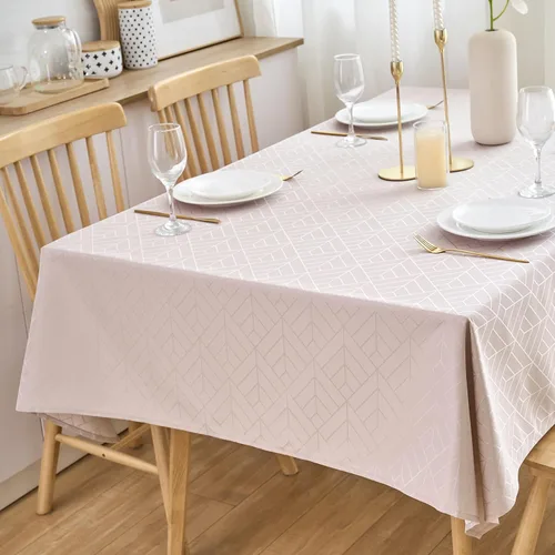 Miniatura 3 de Mantel Rectangular 60 x 84 Pulgadas Geometría Elegante Sedoso Suave Impermeable Lavable Cubierta de Mesa Oblonga para Cocina Comedor Exterior Fiesta