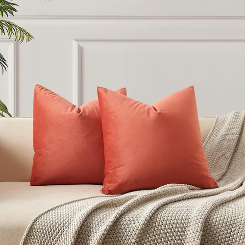 Miniatura 11 de Juspurbet - Juego de 2 fundas decorativas de terciopelo para cojines, fundas suaves para sofá, cama o sillón con cremallera oculta, para sala